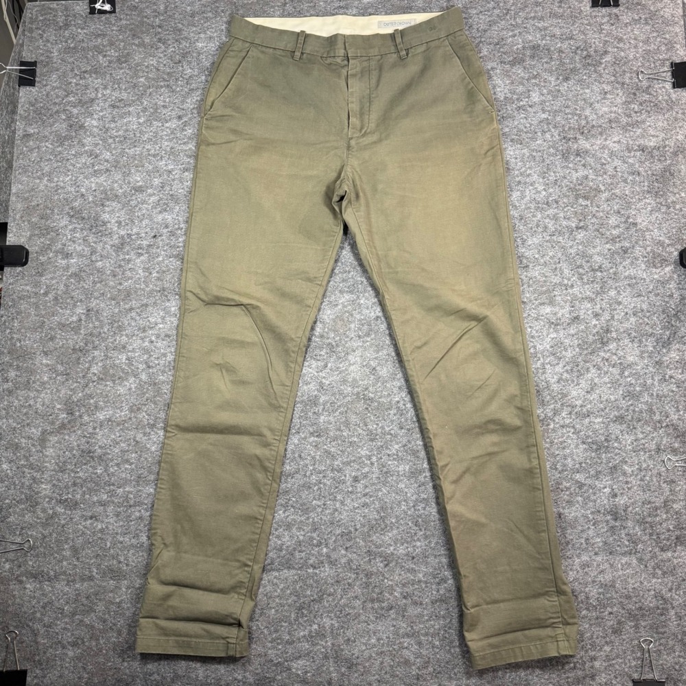Outerknown Nomad Chino Pant Mens 34x32) Olive Green Cotton Hemp Stretch